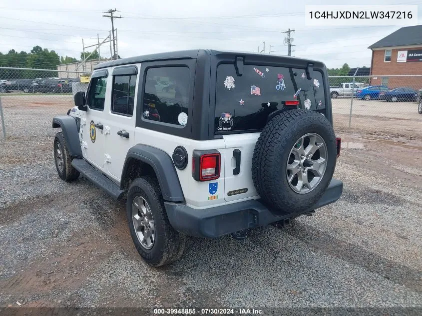 2020 Jeep Wrangler Unlimited Freedom 4X4 VIN: 1C4HJXDN2LW347216 Lot: 39948885