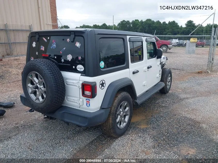 2020 Jeep Wrangler Unlimited Freedom 4X4 VIN: 1C4HJXDN2LW347216 Lot: 39948885