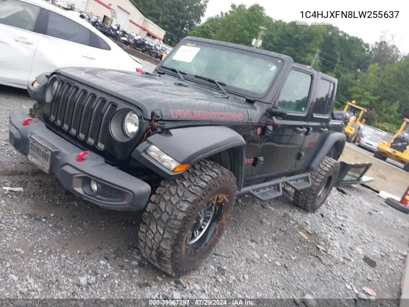 1C4HJXFN8LW255637 2020 Jeep Wrangler Unlimited Rubicon