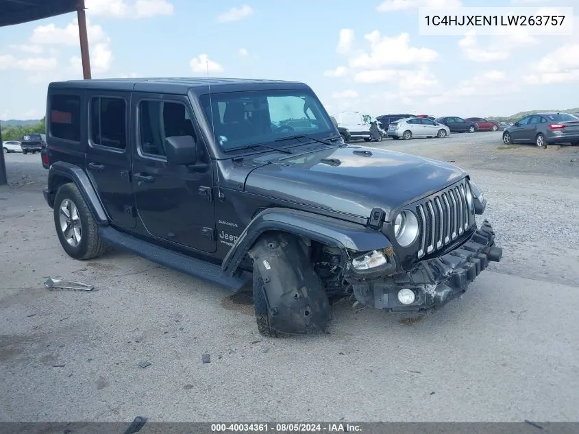 2020 Jeep Wrangler Unlimited Sahara 4X4 VIN: 1C4HJXEN1LW263757 Lot: 40034361