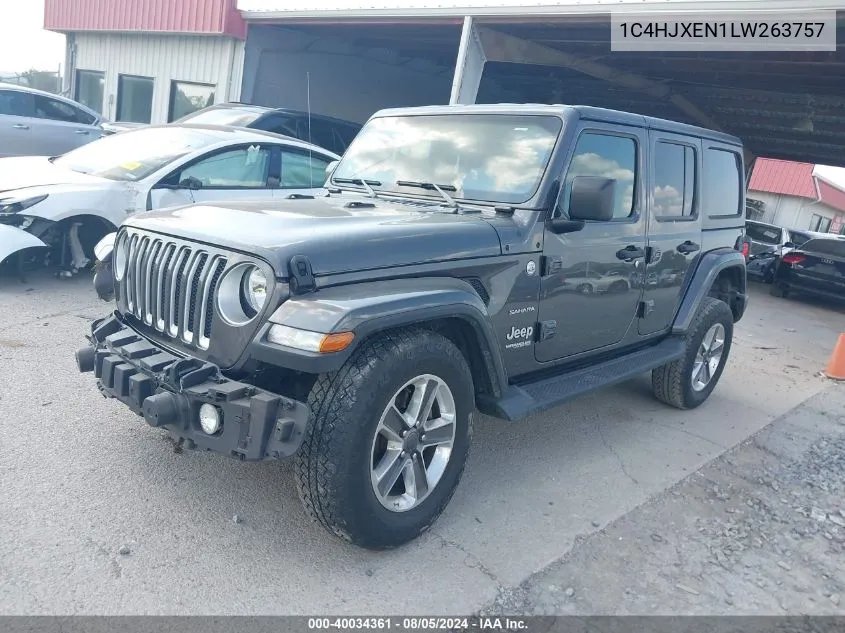 2020 Jeep Wrangler Unlimited Sahara 4X4 VIN: 1C4HJXEN1LW263757 Lot: 40034361