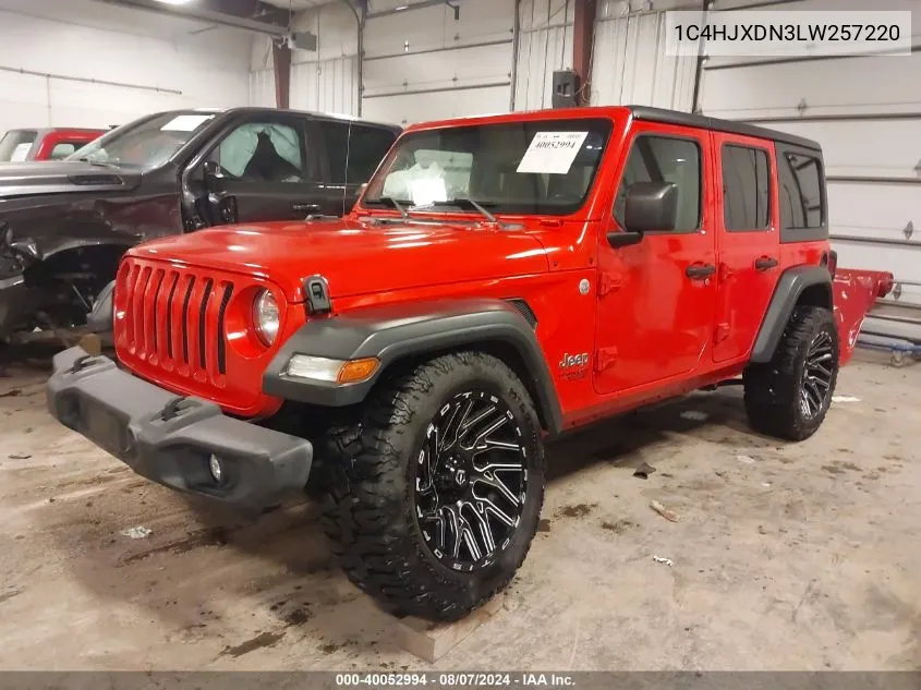 2020 Jeep Wrangler Unlimited Sport S 4X4 VIN: 1C4HJXDN3LW257220 Lot: 40052994