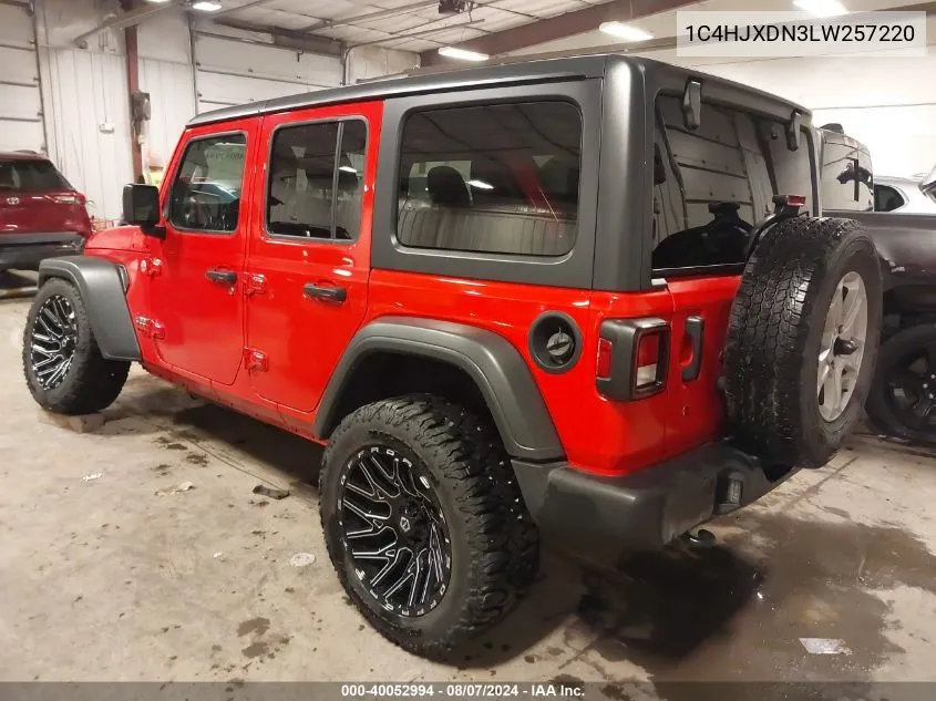 2020 Jeep Wrangler Unlimited Sport S 4X4 VIN: 1C4HJXDN3LW257220 Lot: 40052994