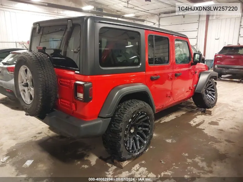 2020 Jeep Wrangler Unlimited Sport S 4X4 VIN: 1C4HJXDN3LW257220 Lot: 40052994