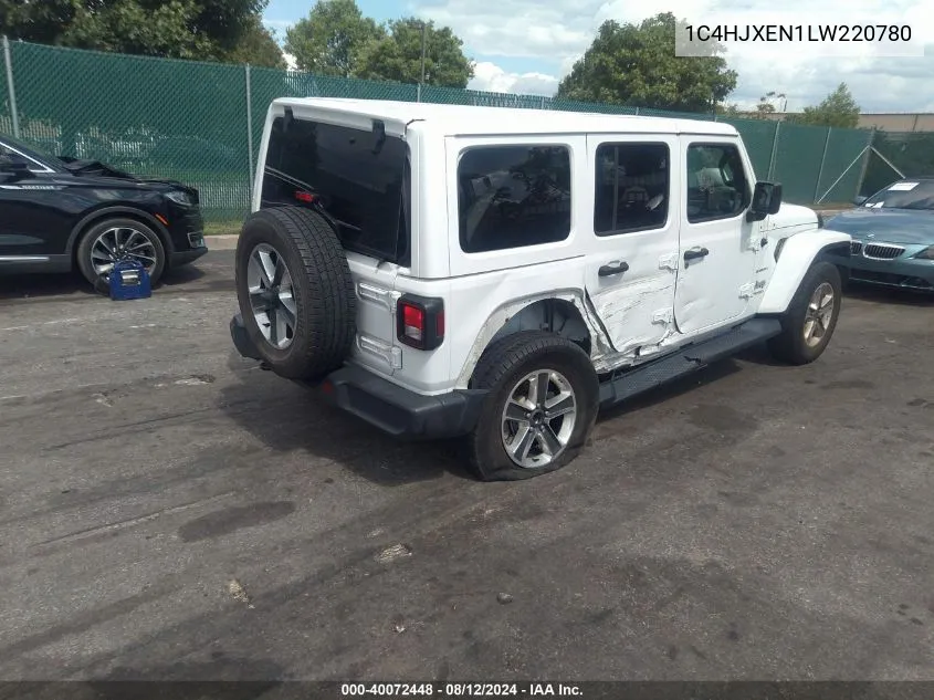 2020 Jeep Wrangler VIN: 1C4HJXEN1LW220780 Lot: 40072448