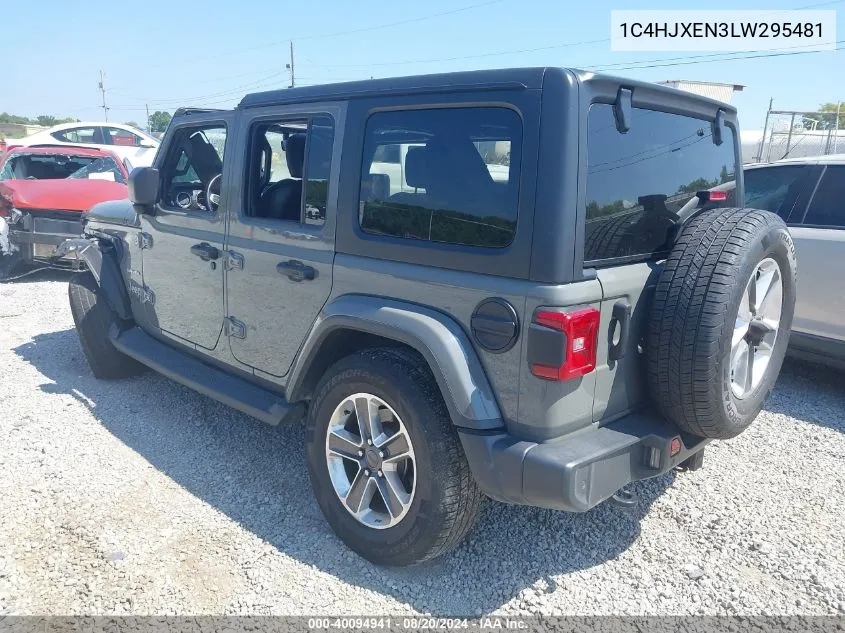 2020 Jeep Wrangler Unlimited North Edition 4X4 VIN: 1C4HJXEN3LW295481 Lot: 40094941