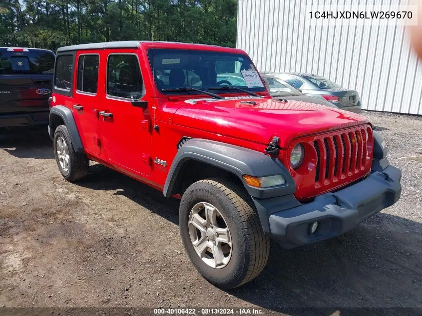 2020 Jeep Wrangler Unlimited Sport S 4X4 VIN: 1C4HJXDN6LW269670 Lot: 40106422