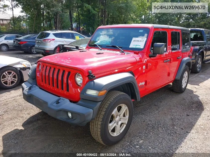 2020 Jeep Wrangler Unlimited Sport S 4X4 VIN: 1C4HJXDN6LW269670 Lot: 40106422