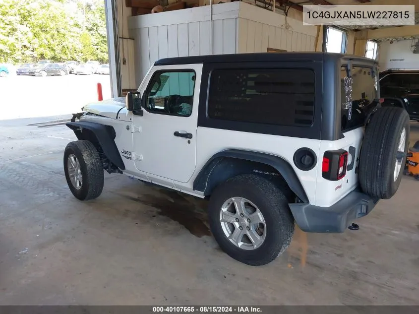 2020 Jeep Wrangler Sport VIN: 1C4GJXAN5LW227815 Lot: 40107665