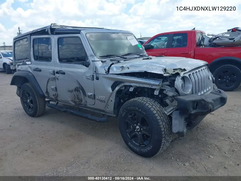 2020 Jeep Wrangler Unlimited Sport VIN: 1C4HJXDNXLW129220 Lot: 40130412