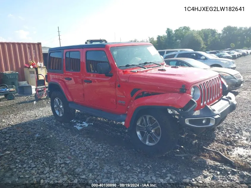 2020 Jeep Wrangler Unlimited Sahara 4X4 VIN: 1C4HJXEG2LW182641 Lot: 40130890