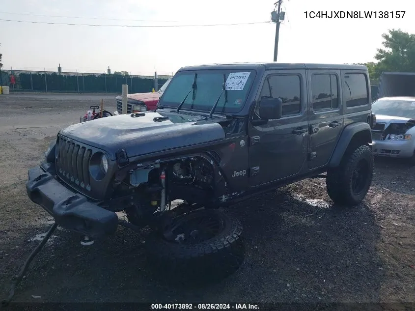 2020 Jeep Wrangler Unlimited Sport S 4X4 VIN: 1C4HJXDN8LW138157 Lot: 40173892