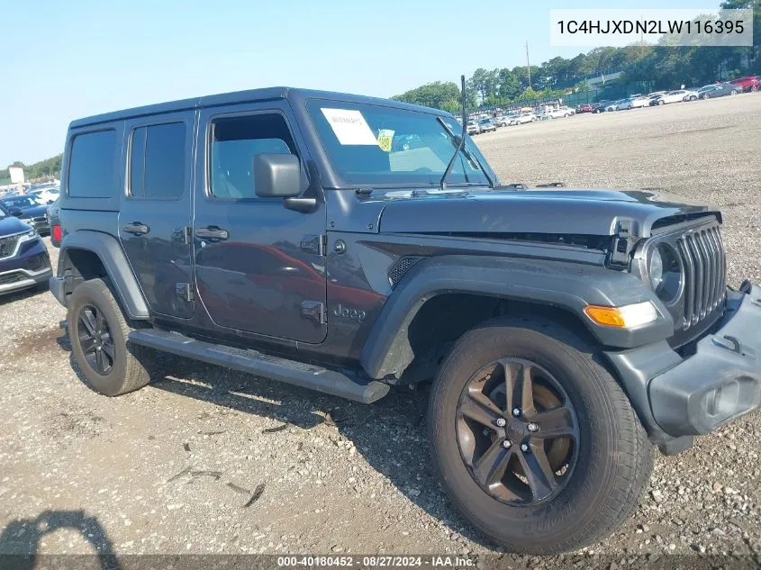 2020 Jeep Wrangler Unlimited Sport Altitude 4X4 VIN: 1C4HJXDN2LW116395 Lot: 40180452