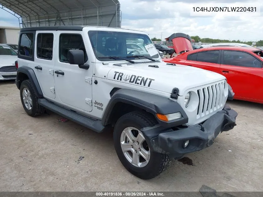 2020 Jeep Wrangler Unlimited Sport S 4X4 VIN: 1C4HJXDN7LW220431 Lot: 40191836