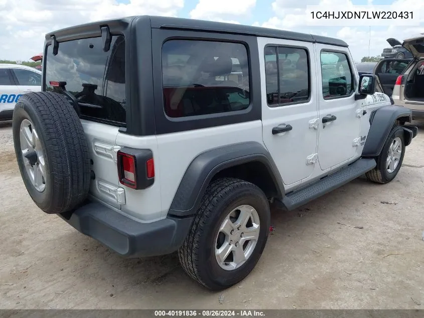 2020 Jeep Wrangler Unlimited Sport S 4X4 VIN: 1C4HJXDN7LW220431 Lot: 40191836