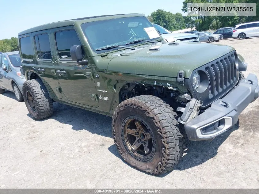 2020 Jeep Wrangler Unlimited Sahara 4X4 VIN: 1C4HJXEN2LW335565 Lot: 40195781