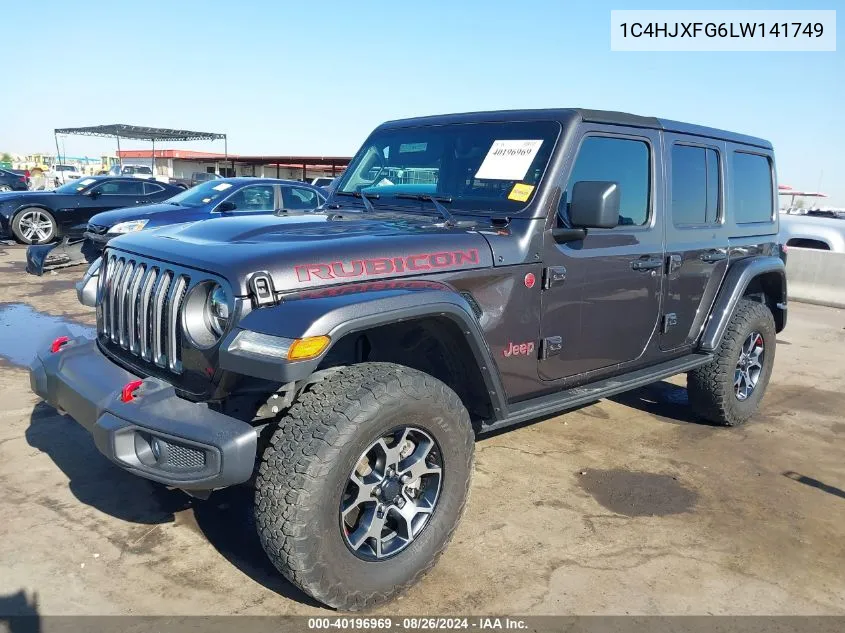 2020 Jeep Wrangler Unlimited Rubicon 4X4 VIN: 1C4HJXFG6LW141749 Lot: 40196969