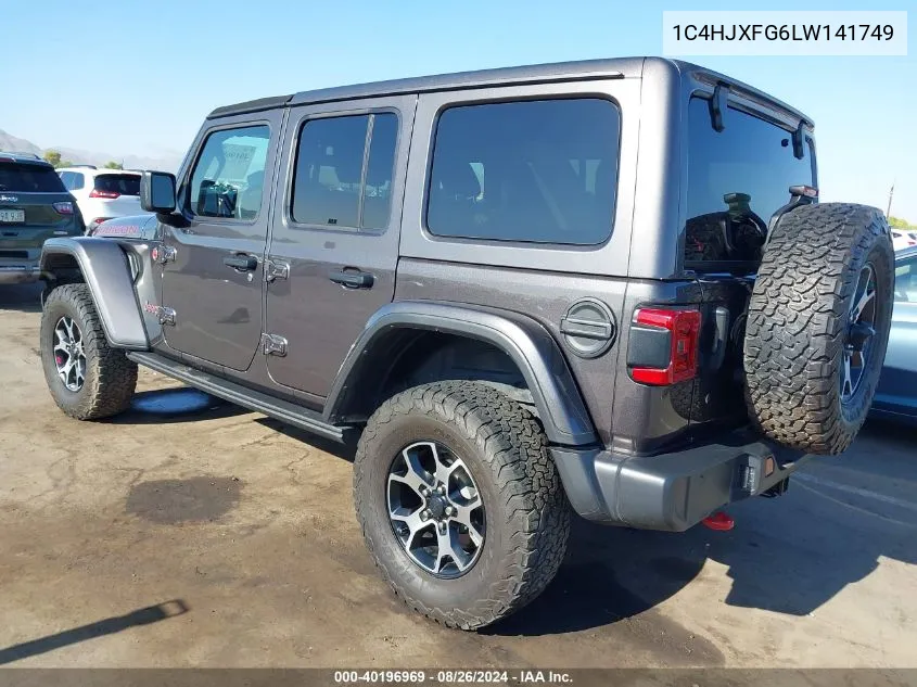 2020 Jeep Wrangler Unlimited Rubicon 4X4 VIN: 1C4HJXFG6LW141749 Lot: 40196969