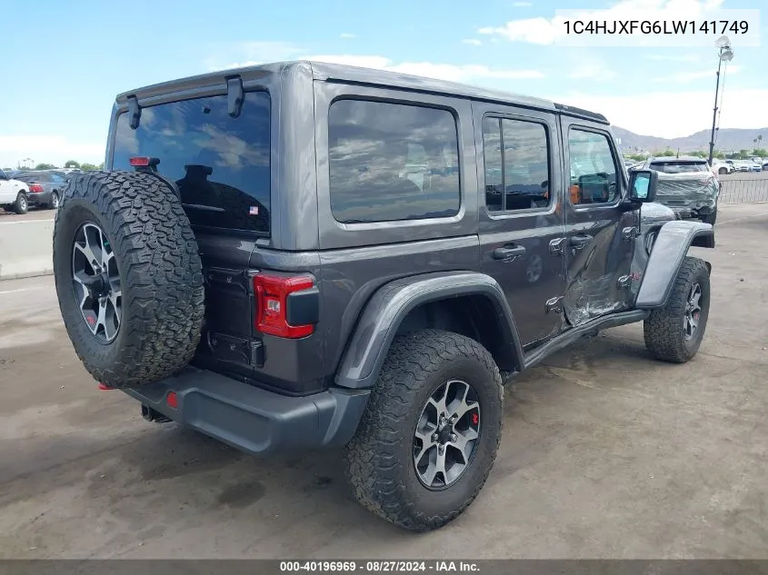 2020 Jeep Wrangler Unlimited Rubicon 4X4 VIN: 1C4HJXFG6LW141749 Lot: 40196969