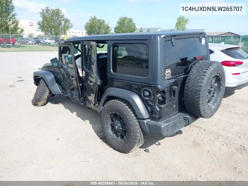 2020 Jeep Wrangler Unlimited Sport Altitude 4X4 VIN: 1C4HJXDN5LW265707 Lot: 40205661