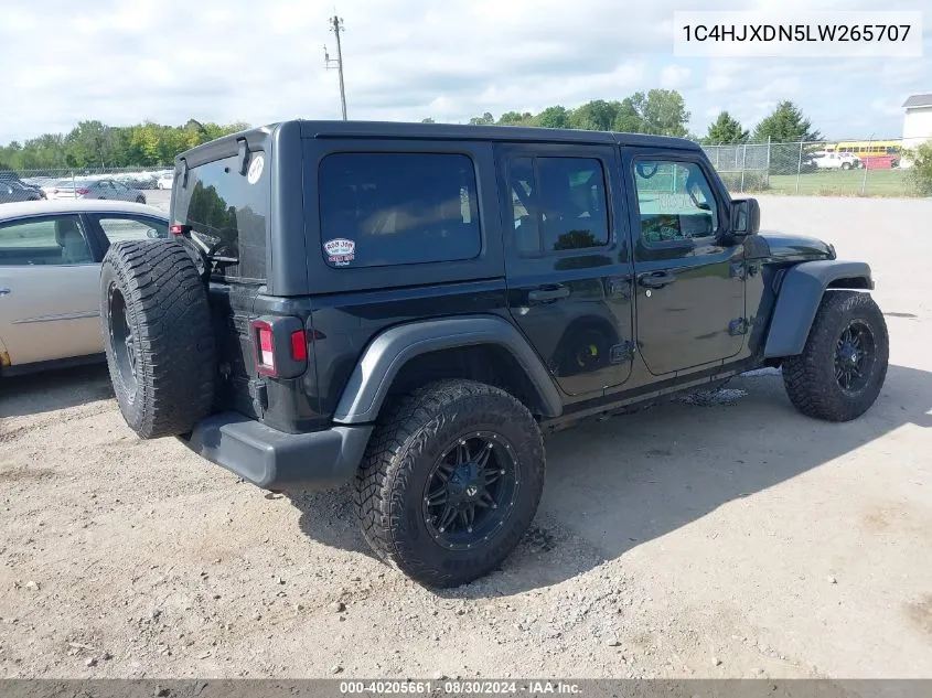 2020 Jeep Wrangler Unlimited Sport Altitude 4X4 VIN: 1C4HJXDN5LW265707 Lot: 40205661