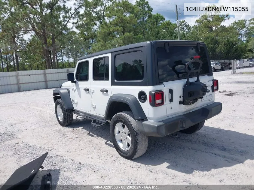 2020 Jeep Wrangler Unlimited Sport S 4X4 VIN: 1C4HJXDN6LW115055 Lot: 40228558