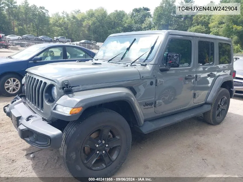 2020 Jeep Wrangler Unlimited Sahara Altitude 4X4 VIN: 1C4HJXEN4LW242904 Lot: 40241955