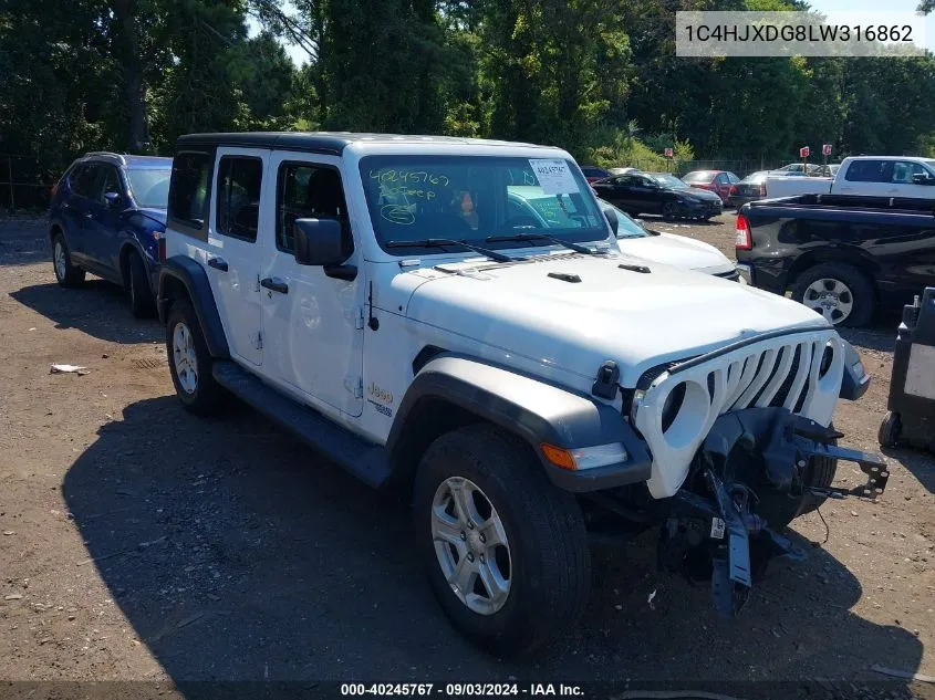 2020 Jeep Wrangler Unlimited Sport S 4X4 VIN: 1C4HJXDG8LW316862 Lot: 40245767