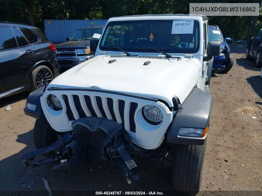 2020 Jeep Wrangler Unlimited Sport S 4X4 VIN: 1C4HJXDG8LW316862 Lot: 40245767