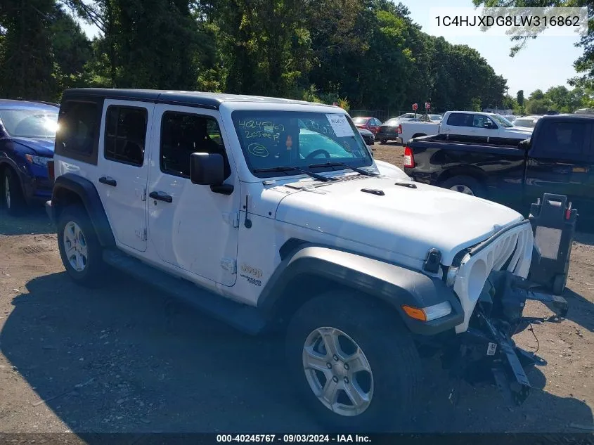 2020 Jeep Wrangler Unlimited Sport S 4X4 VIN: 1C4HJXDG8LW316862 Lot: 40245767