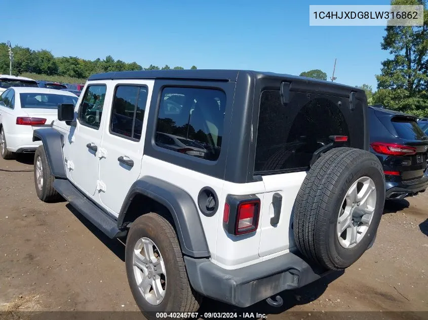 2020 Jeep Wrangler Unlimited Sport S 4X4 VIN: 1C4HJXDG8LW316862 Lot: 40245767