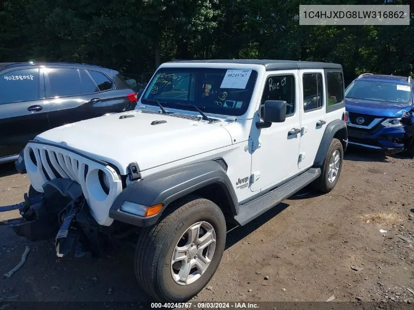 2020 Jeep Wrangler Unlimited Sport S 4X4 VIN: 1C4HJXDG8LW316862 Lot: 40245767