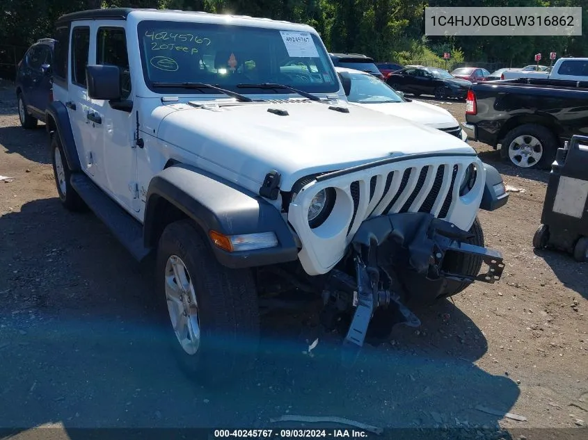 2020 Jeep Wrangler Unlimited Sport S 4X4 VIN: 1C4HJXDG8LW316862 Lot: 40245767