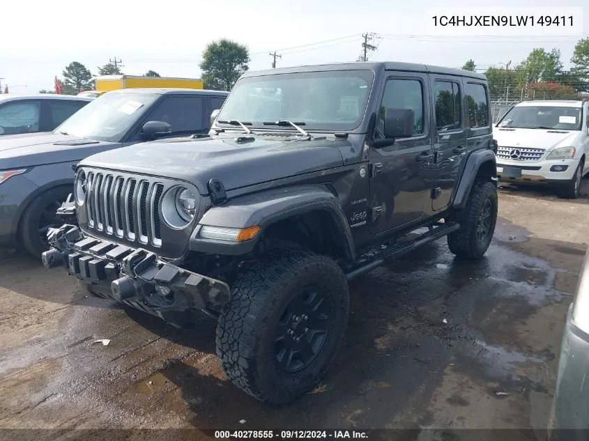 2020 Jeep Wrangler Unlimited Sahara 4X4 VIN: 1C4HJXEN9LW149411 Lot: 40278555