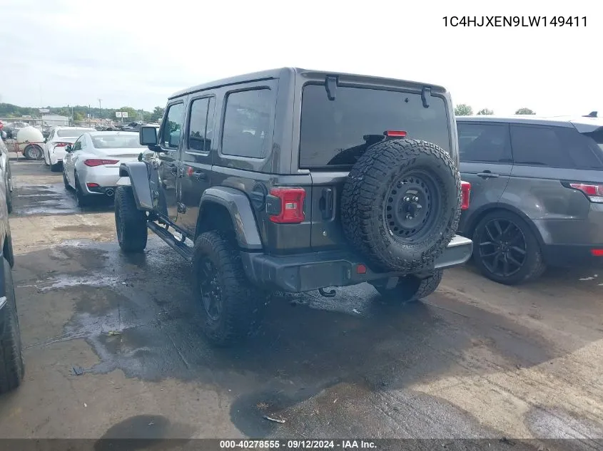 2020 Jeep Wrangler Unlimited Sahara 4X4 VIN: 1C4HJXEN9LW149411 Lot: 40278555