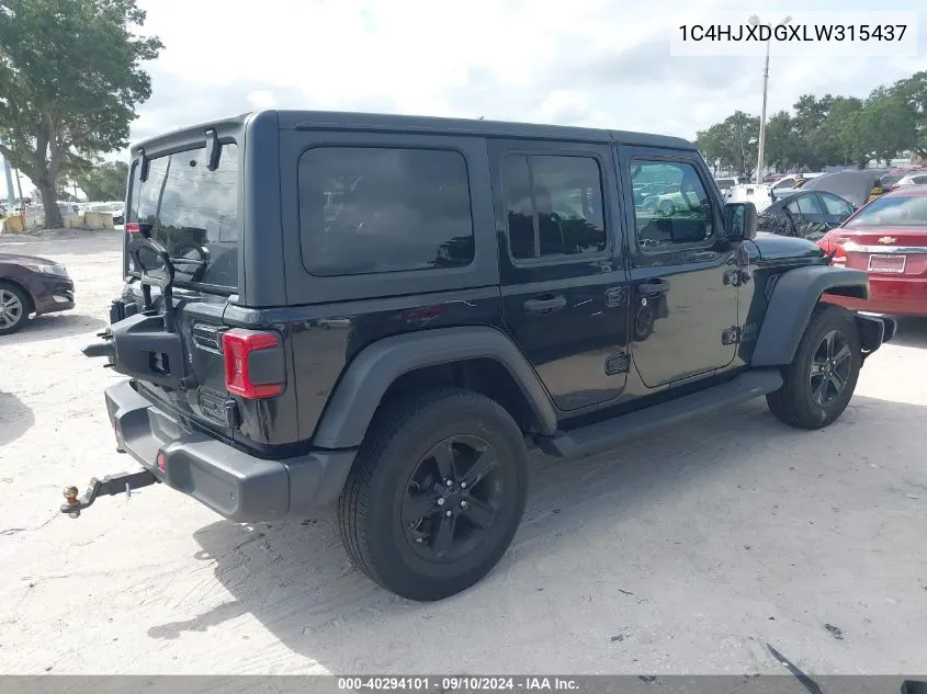 2020 Jeep Wrangler Unlimited Sport VIN: 1C4HJXDGXLW315437 Lot: 40294101