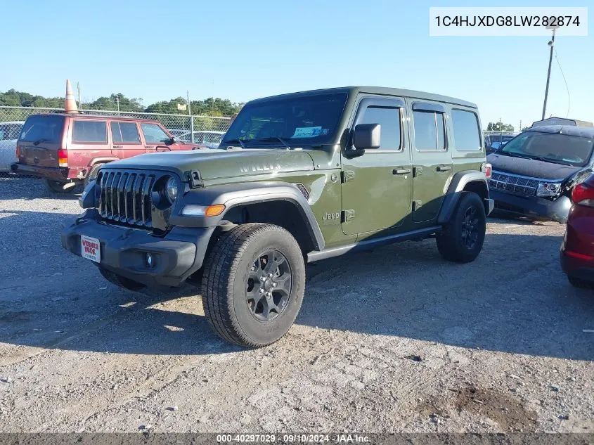 2020 Jeep Wrangler Unlimited Willys 4X4 VIN: 1C4HJXDG8LW282874 Lot: 40297029