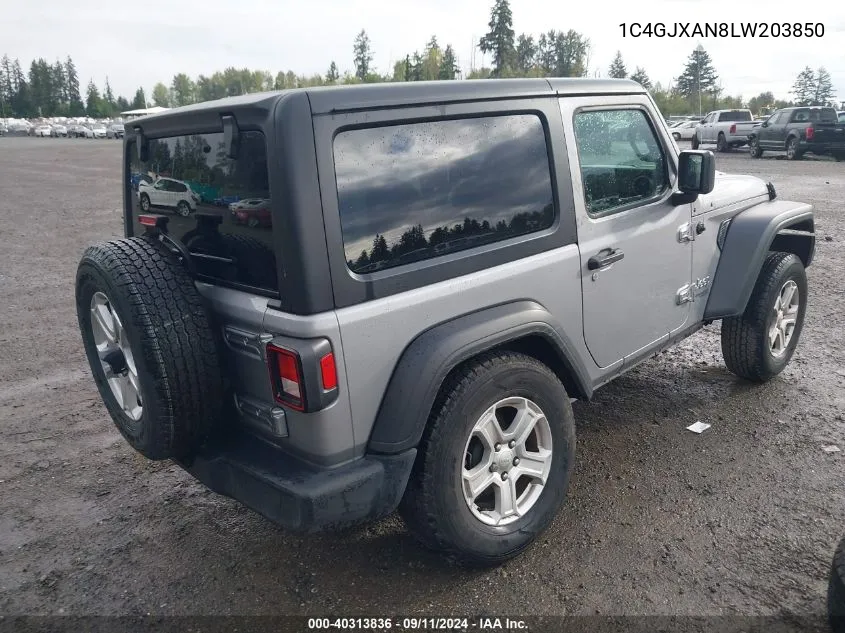 2020 Jeep Wrangler Sport VIN: 1C4GJXAN8LW203850 Lot: 40313836