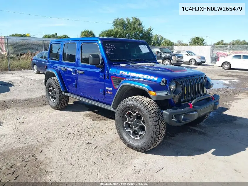 1C4HJXFN0LW265479 2020 Jeep Wrangler Unlimited Rubicon Recon 4X4