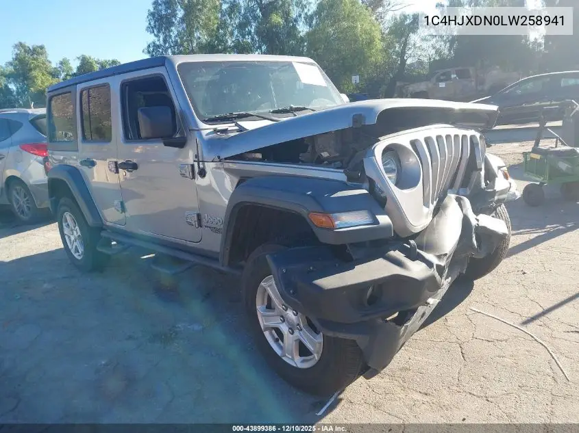 1C4HJXDN0LW258941 2020 Jeep Wrangler Unlimited Sport S 4X4