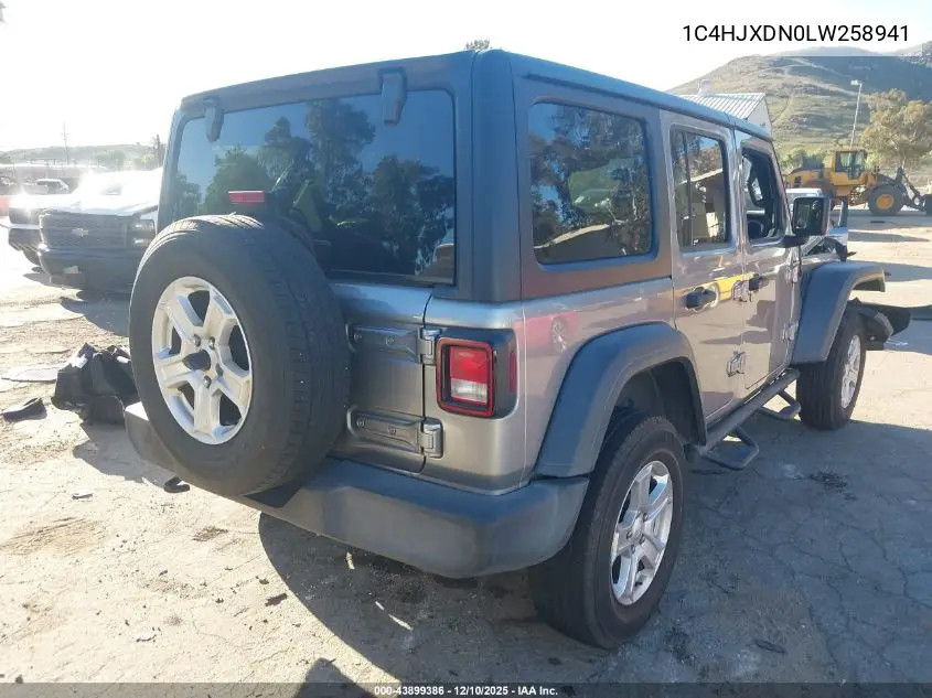 1C4HJXDN0LW258941 2020 Jeep Wrangler Unlimited Sport S 4X4