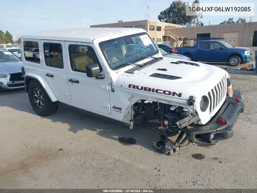 1C4HJXFG6LW192085 2020 Jeep Wrangler Unlimited Rubicon 4X4