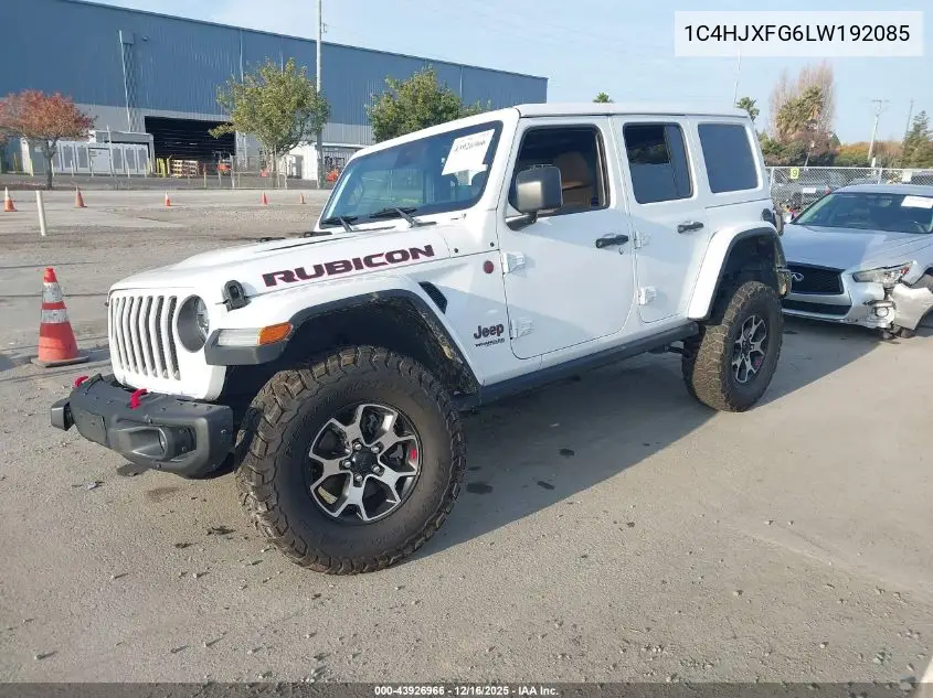 1C4HJXFG6LW192085 2020 Jeep Wrangler Unlimited Rubicon 4X4