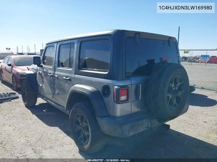 1C4HJXDN3LW169980 2020 Jeep Wrangler Unlimited Willys 4X4