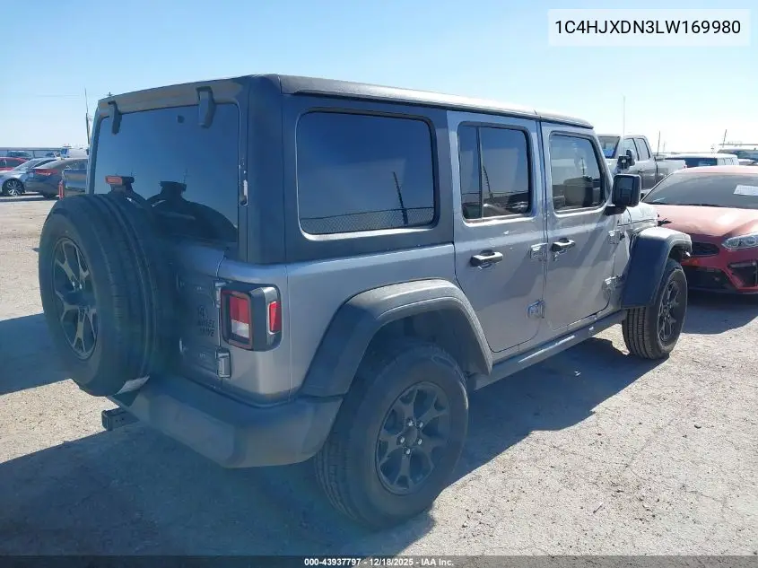 1C4HJXDN3LW169980 2020 Jeep Wrangler Unlimited Willys 4X4