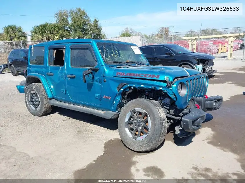 1C4HJXFG3LW326633 2020 Jeep Wrangler Unlimited Rubicon 4X4