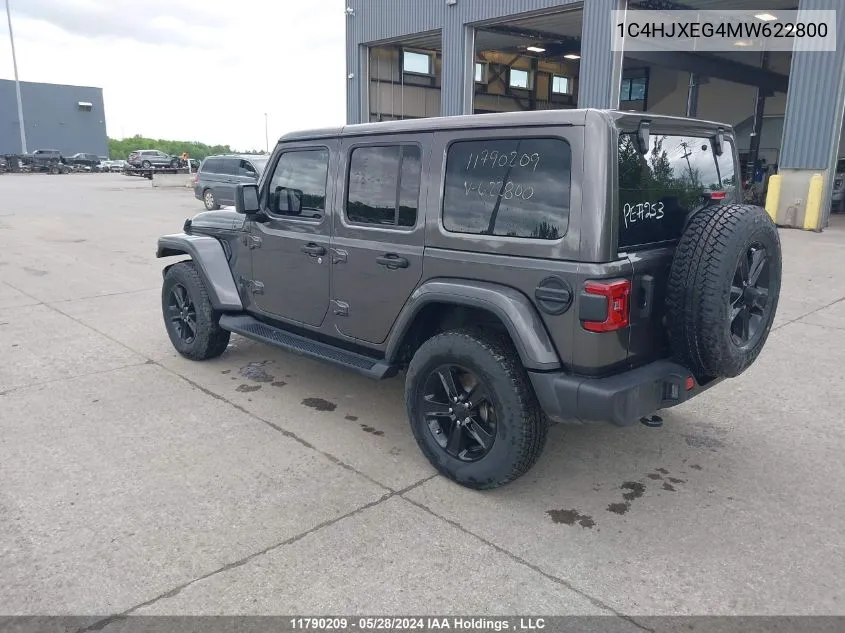 2021 Jeep Wrangler Unlimited Sahara VIN: 1C4HJXEG4MW622800 Lot: 11790209