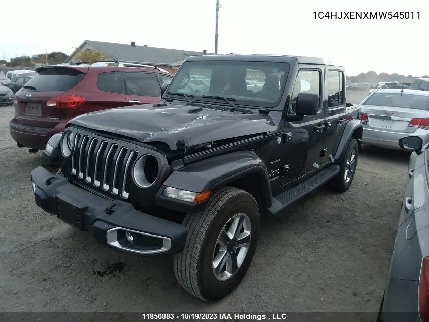 2021 Jeep Wrangler Unlimited Sahara VIN: 1C4HJXENXMW545011 Lot: 11856883