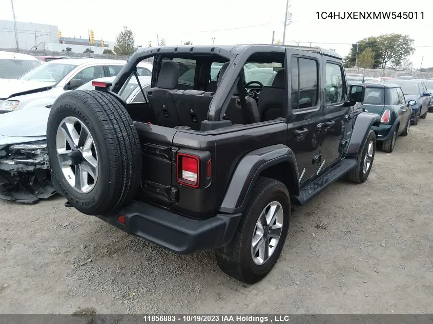 2021 Jeep Wrangler Unlimited Sahara VIN: 1C4HJXENXMW545011 Lot: 11856883