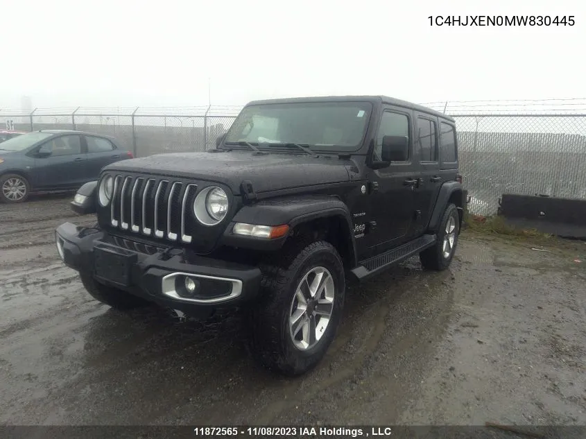 2021 Jeep Wrangler Unlimited Sahara VIN: 1C4HJXEN0MW830445 Lot: 11872565